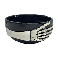 Ceramic Skeleton Hand Bowl, 7 in