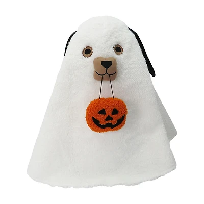 Ghost Dog Sherpa Halloween Pillow, 16 in