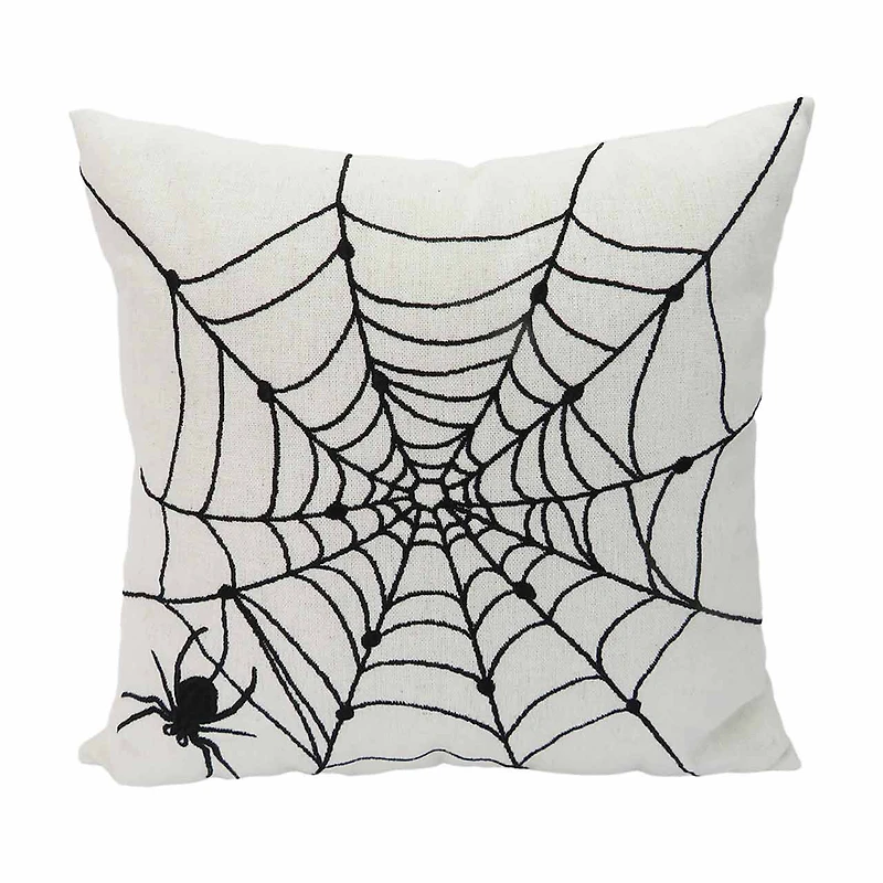 Spider Web Halloween Pillow, 16x16 in