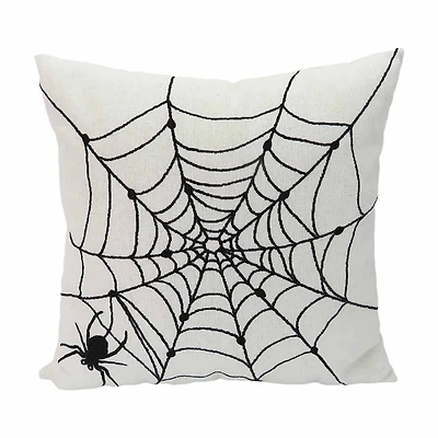 Spider Web Halloween Pillow, 16x16 in