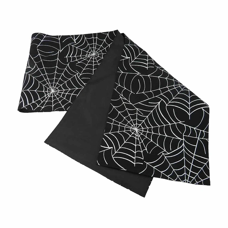 Black Spider Web Table Runner