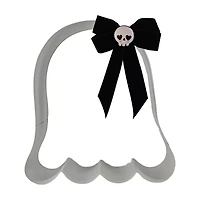 Halloween Large Metal Ghost Ornament, White and Black, 19.69x11.81 in