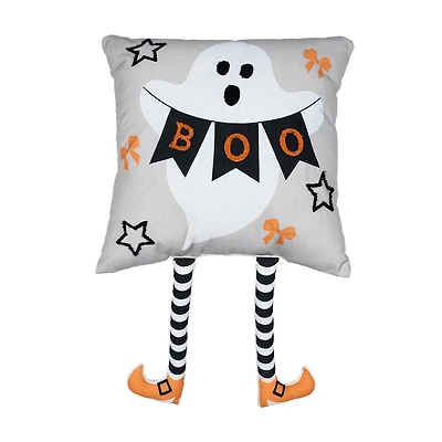 Halloween Woven Embroidered Pillow, 17x17 in