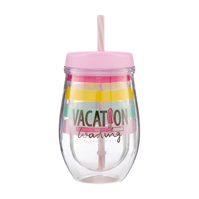 Vacation Loading Wine Tumbler, 12 oz