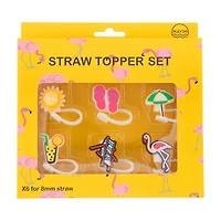 Mayim Vacation Straw Toppers, Set of 6
