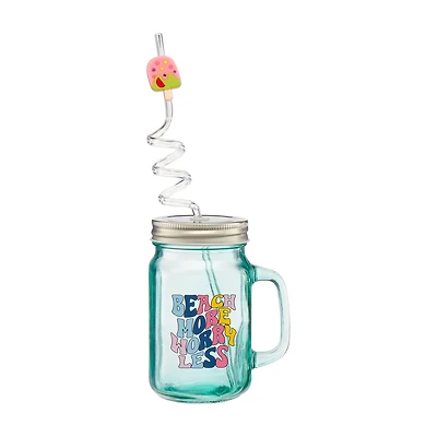 "Beach More Worry Less" Tumbler, 16 oz
