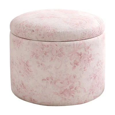 Summer Floral Upholstered Storage Ottoman
