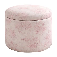 Summer Floral Upholstered Storage Ottoman