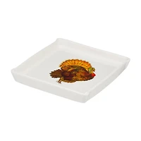 Holly Williams Fall Printed Turkey Trinket Tray Décor, 6 in x 6 in