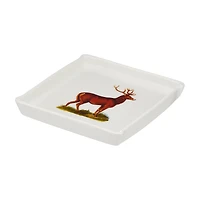 Holly Williams Fall Printed Deer Trinket Tray Décor, 6 in x 6 in