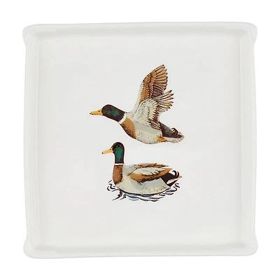 Holly Williams Fall Printed Duck Trinket Tray Décor, 6 in x 6 in