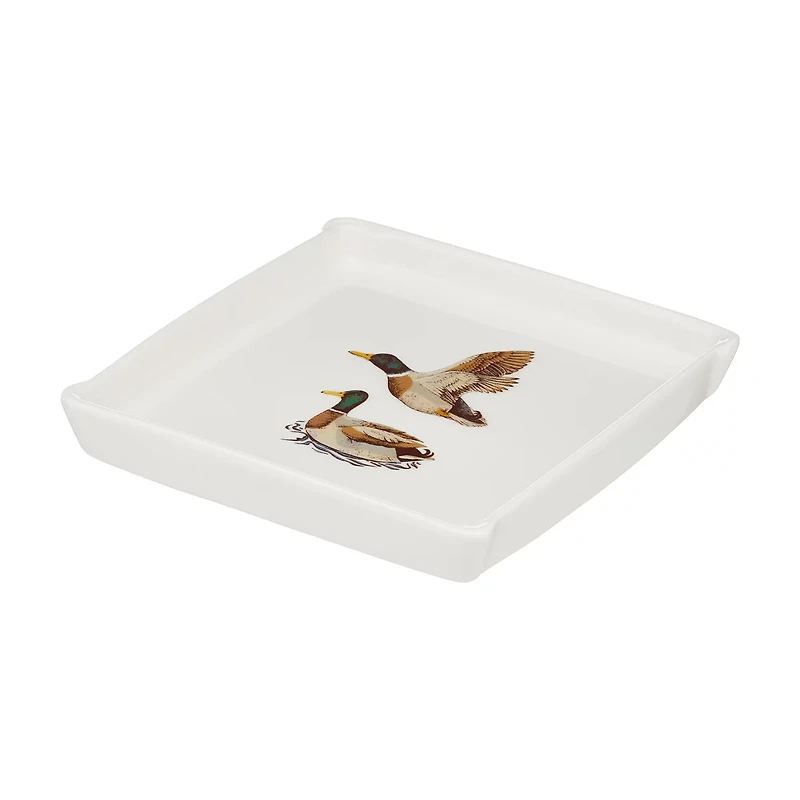 Holly Williams Fall Printed Duck Trinket Tray Décor, 6 in x 6 in