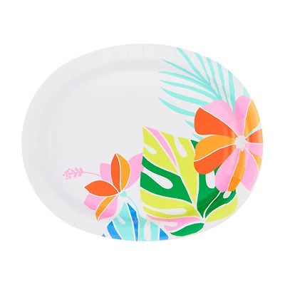 Summer Luau Oval Paper Plate, 8 ct