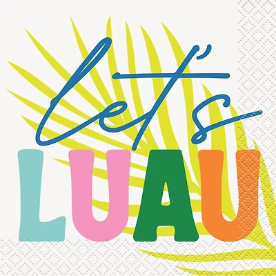 Unique Party! Multicolor "Let's Luau" Beverage Napkins, 16 ct