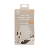 Summer Gentek White Plastic LED Desk Lamp with Wireless Charger