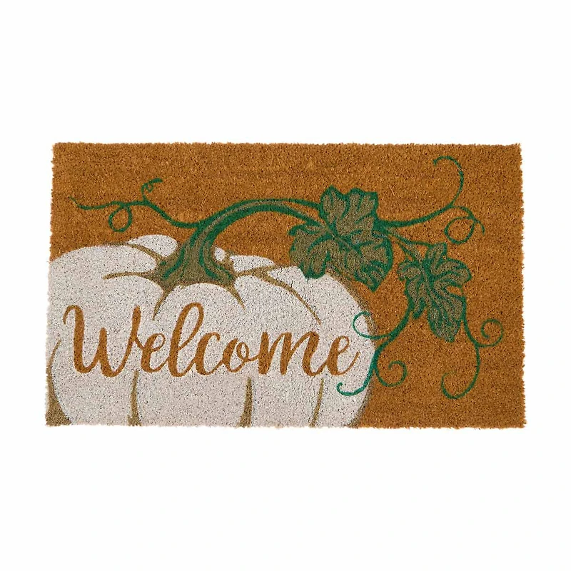 Harvest Welcome Pumpkin Doormat, 18 in x 30 in