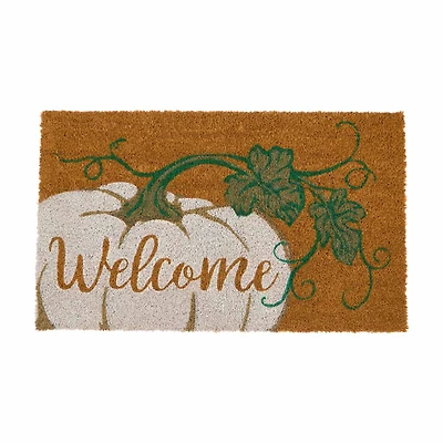 Harvest Welcome Pumpkin Doormat, 18 in x 30 in