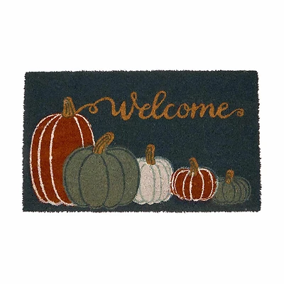 Harvest Welcome Multicolored Pumpkins Doormat, 18 in x 30 in