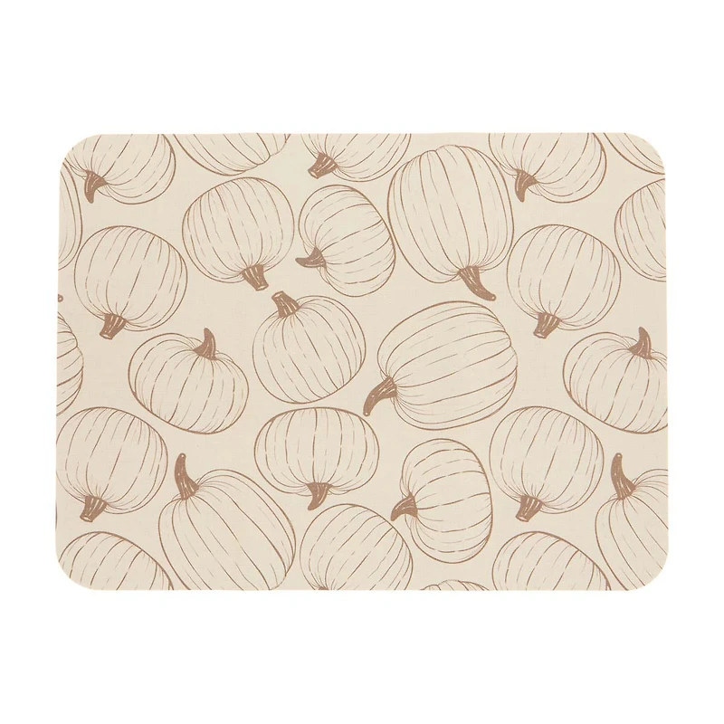 Harvest Brown Pumpkin Print Quick Dry Mat, 15x20 in
