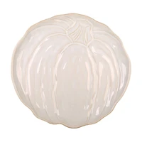 Large Antiqued Stoneware Pumpkin Platter