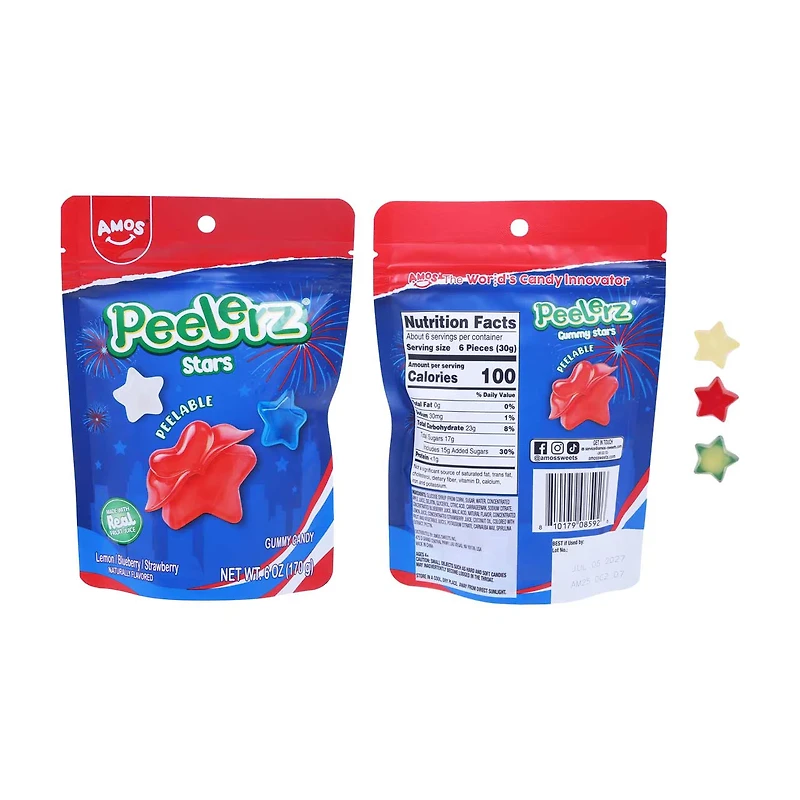Peelerz Gummy Stars Candy, 6 oz