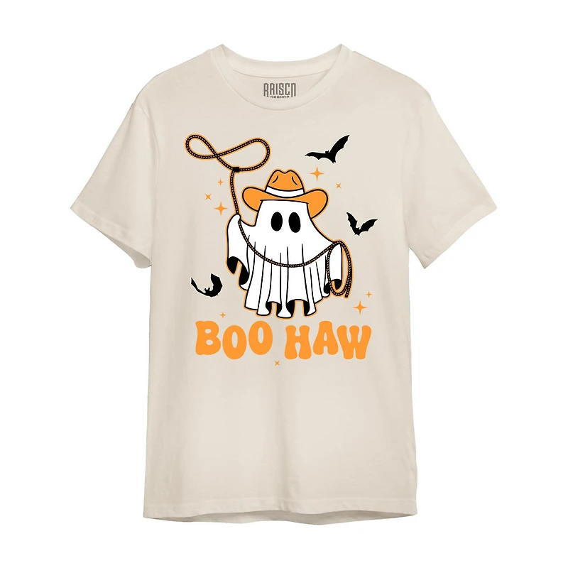 Halloween Women's Black and Orange Ghost "Boo Haw" T-Shirt, 2XL