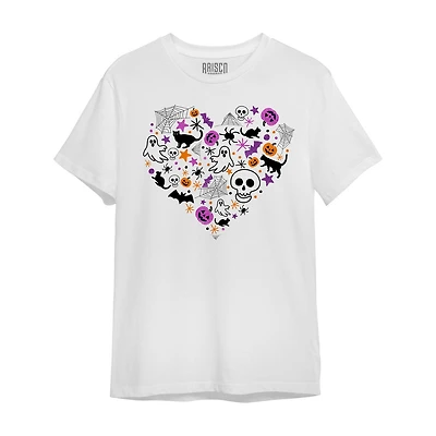 Halloween Women's Multi-color Heart T-Shirt, X-Large