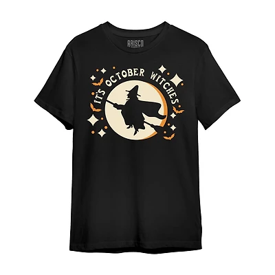 Halloween Women's Black and Orange October Witches T-Shirt, 2XL