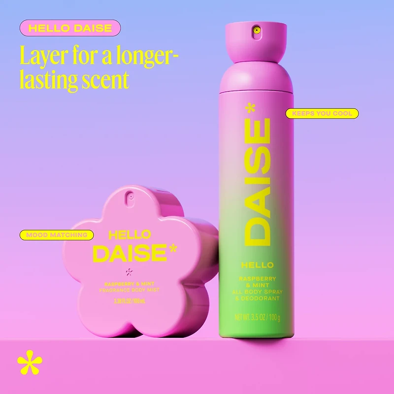DAISE Hello DAISE Fragrance Body Mist in Raspberry & Mint, 100 mL
