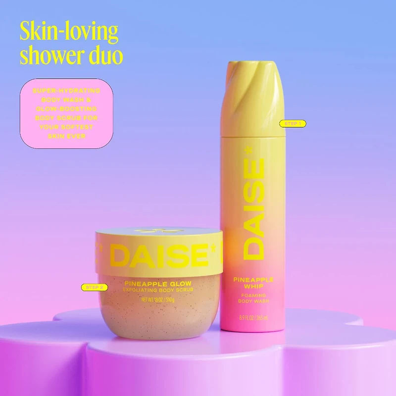 DAISE Exfoliating Body Scrub in Pineapple Glow, For Soft Glowing Skin, 510 g