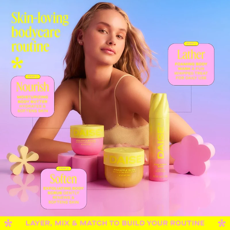DAISE Exfoliating Body Scrub in Pineapple Glow, For Soft Glowing Skin, 510 g