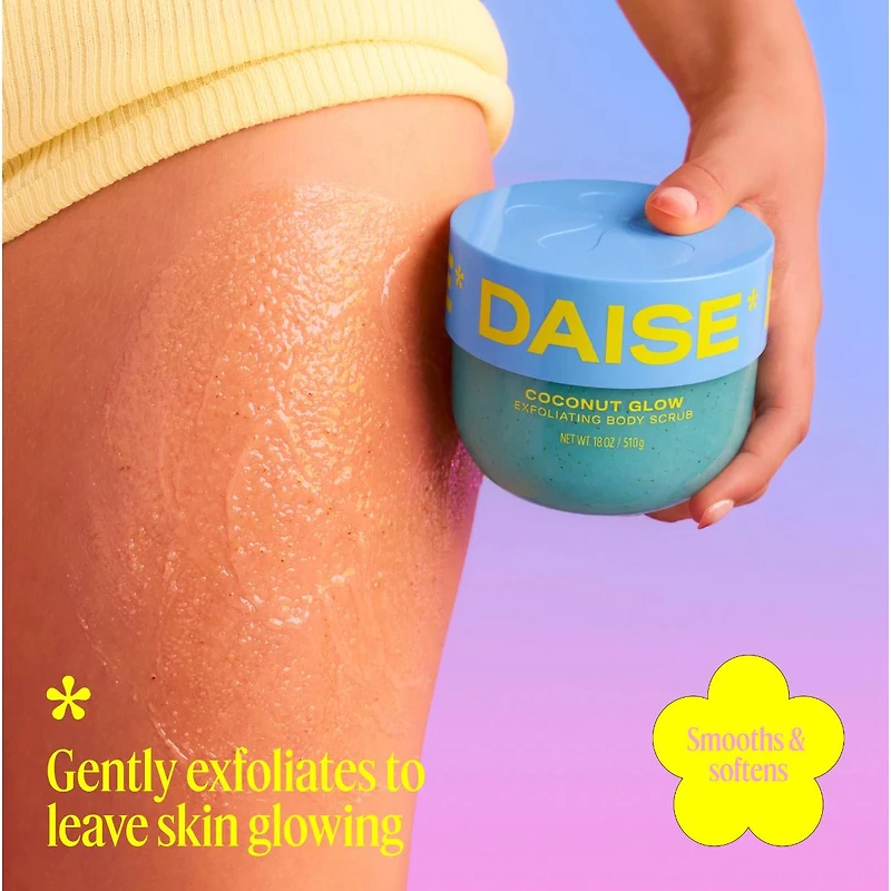 DAISE Exfoliating Body Scrub in Coconut Glow, For Soft Glowing Skin, 510 g