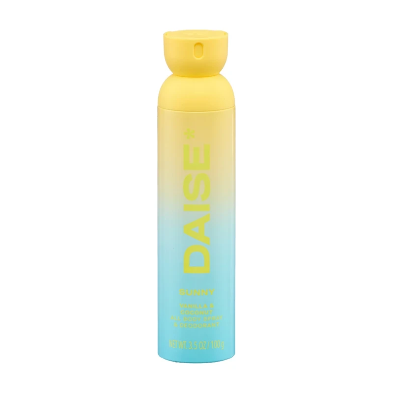 DAISE Sunny DAISE All Body Spray & Deodorant in Vanilla & Coconut for 24h Freshness, 3.5 oz/120 mL