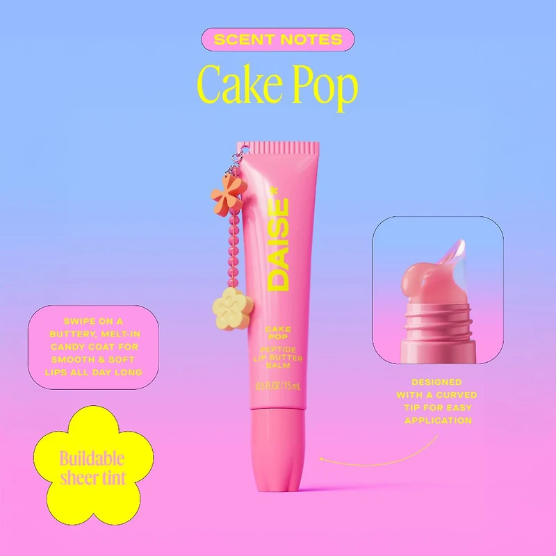 DAISE Peptide Lip Butter Balm in Cake Pop, Lightly Tinted, 15 ml
