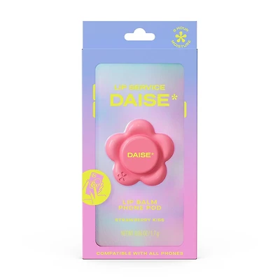 DAISE Lip Service Lip Balm Phone Pod in Strawberry Kiss, With Vitamin E and Shea