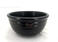 8" Semi-Matte Black Ribbed Salad Bowl