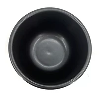 8" Semi-Matte Black Ribbed Salad Bowl