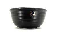8" Semi-Matte Black Ribbed Salad Bowl