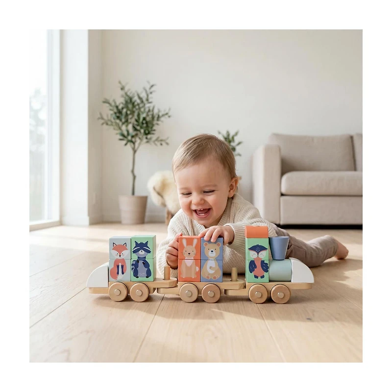 Moover Animal Wooden Toy Train Set