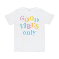 Summer White "Good Vibes Only" T-Shirt, X-Large