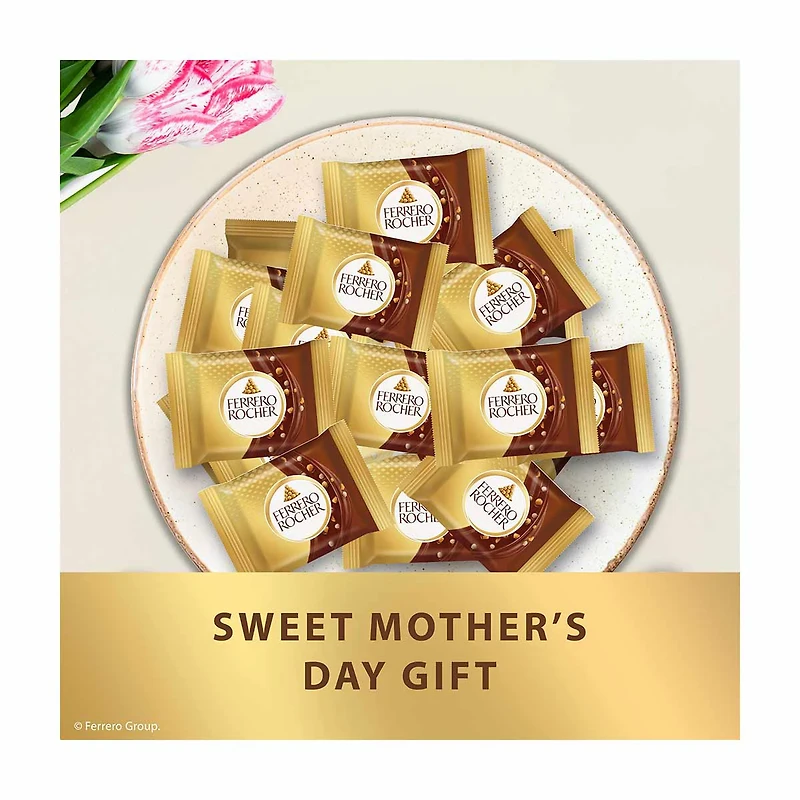 Ferrero Rocher Hazelnut and Milk Chocolate Squares, 22.2 oz, 60 ct