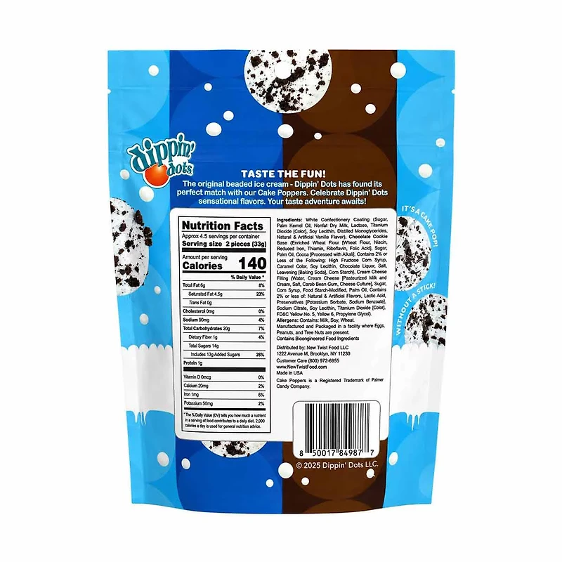 Dippin' Dots Cookies 'n Cream Cake Poppers, 5 oz