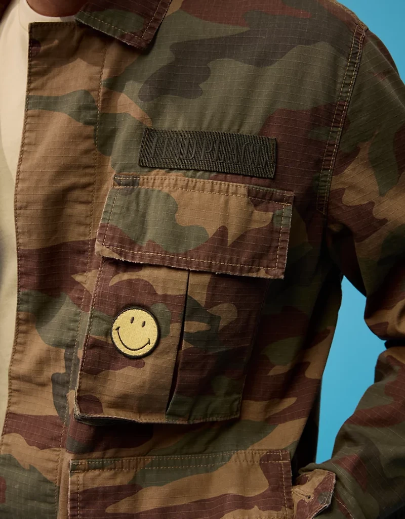 AE | Smiley® Military Camo Trucker Jacket