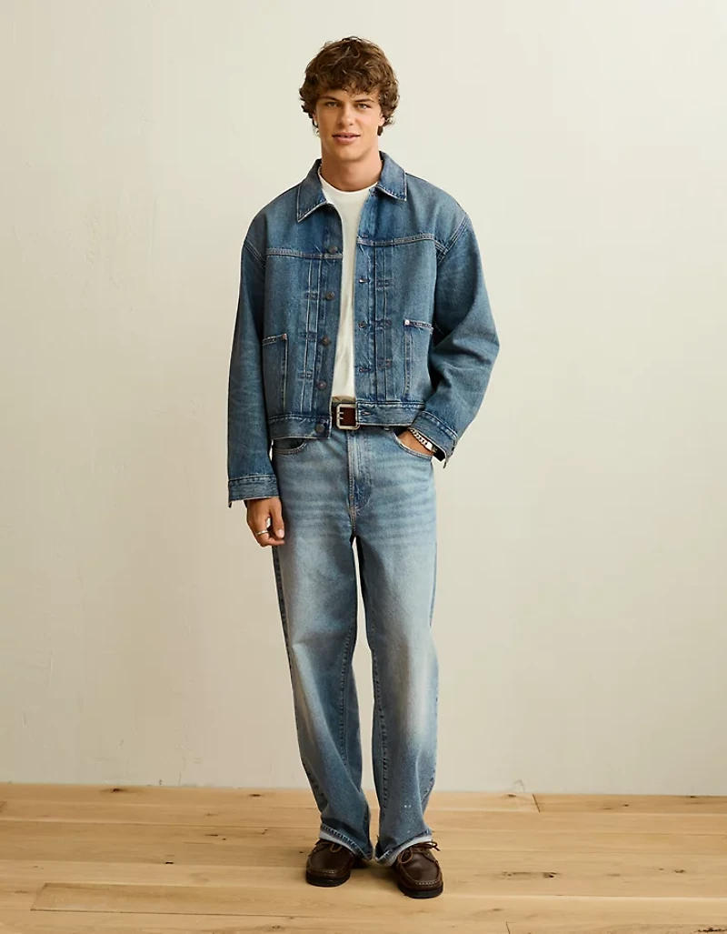 AE Relaxed Fit Denim Utility Jacket