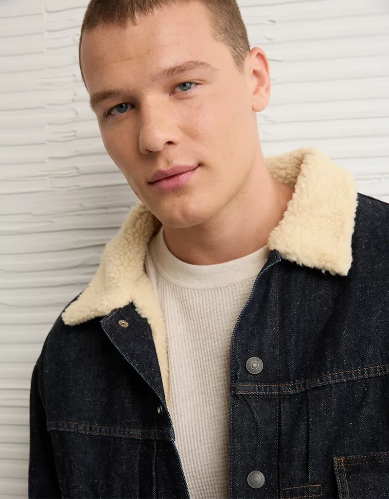 Veste en denim et sherpa AE