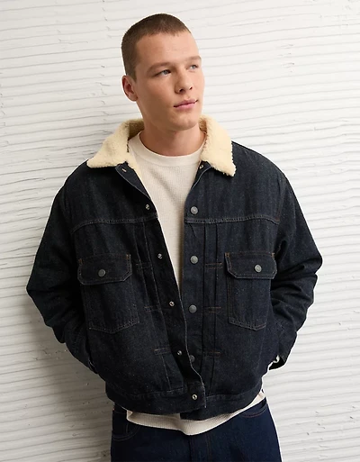 Veste en denim et sherpa AE
