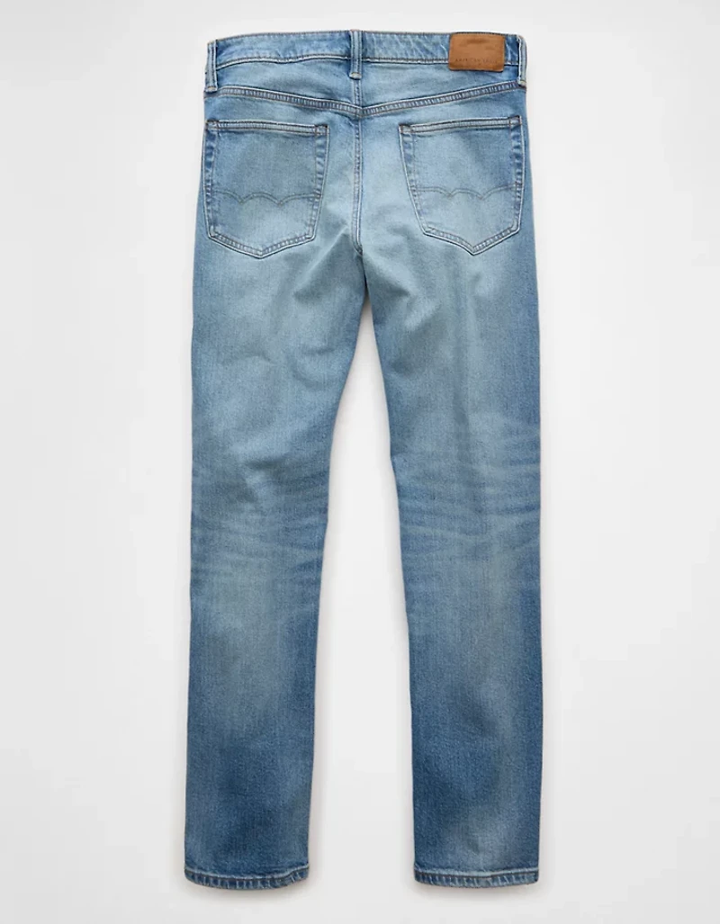 Jean à coupe droite étroite rapiécé en fibres TENCEL™ EasyFlex+ AE