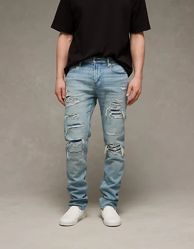 Jean étroit rapiécé en fibres TENCEL™ AirFlex+ AE