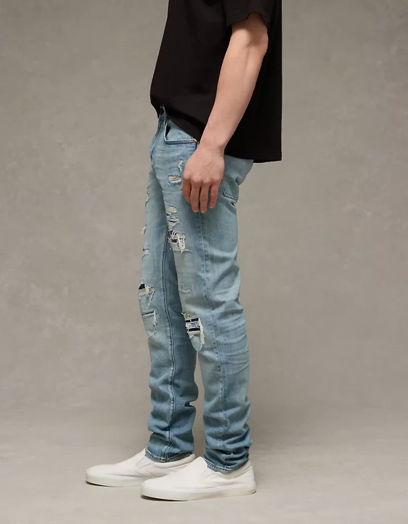Jean étroit rapiécé en fibres TENCEL™ AirFlex+ AE