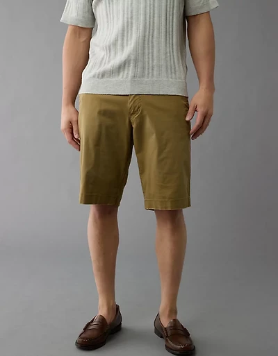 AE 12" Flex Longer Length Lived-In Khaki Short